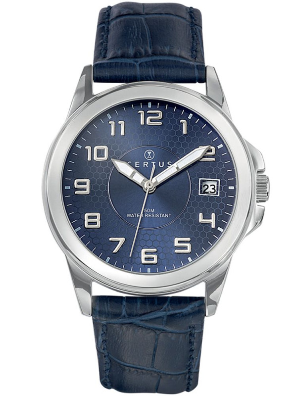 Montre Certus homme bleue bracelet cuir 610725