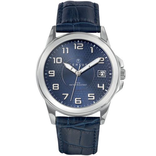 Montre Certus homme bleue bracelet cuir 610725