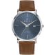 Montre homme Certus bracelet cuir brun fond bleu 611054