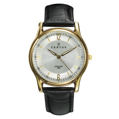 Montre classe bracelet cuir noir Certus 611252
