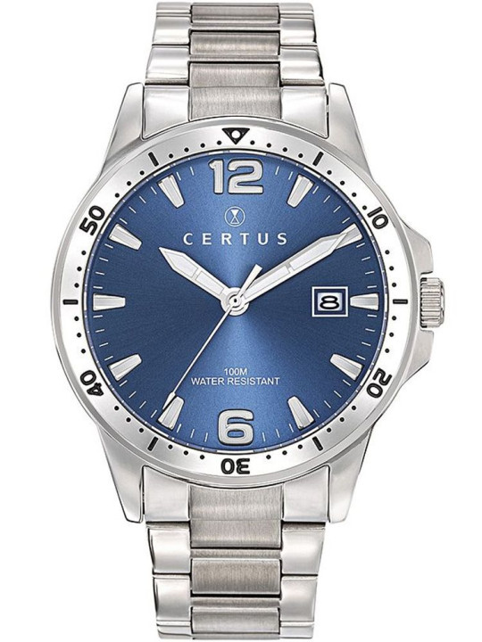 Montre homme Certus acier et fond bleu 616457