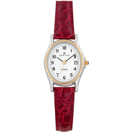 Montre Certus femme bracelet cuir rouge 645325