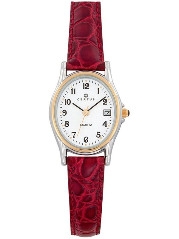 Montre Certus femme bracelet cuir rouge 645325