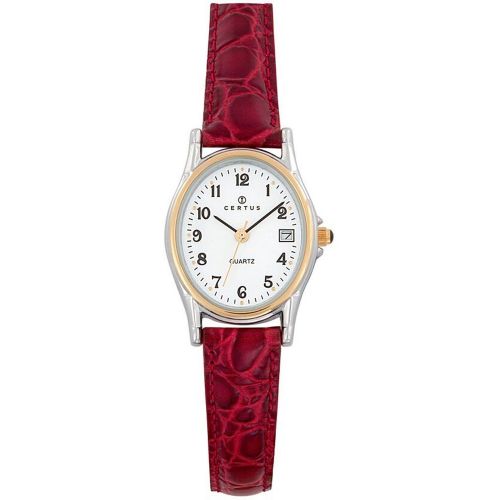 Montre Certus femme bracelet cuir rouge 645325