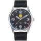 Montre Patrouille de France noir acier bracelet cuir nylon style jean 668508