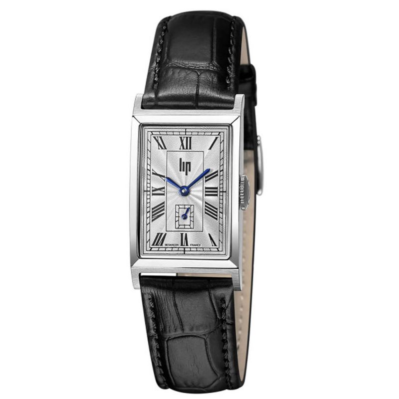 Montre LIP CHURCHILL T18 chiffres romains cuir noir 671929
