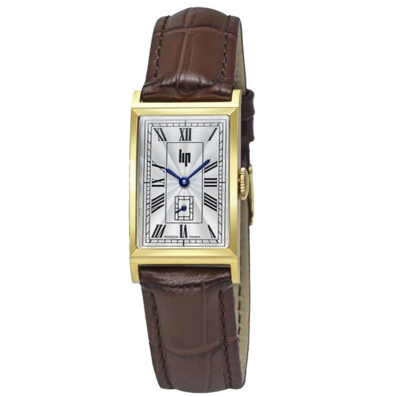 Montre Lip Churchill T18 vintage chiffres romains cuir brun 671933