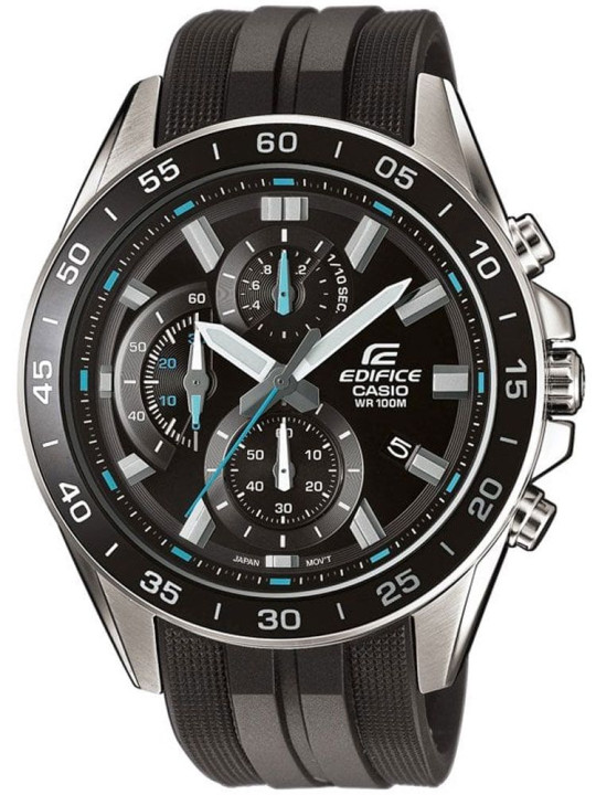 Montre homme Edifice acier et bracelet résine noir EFV-550P-1AVUEF