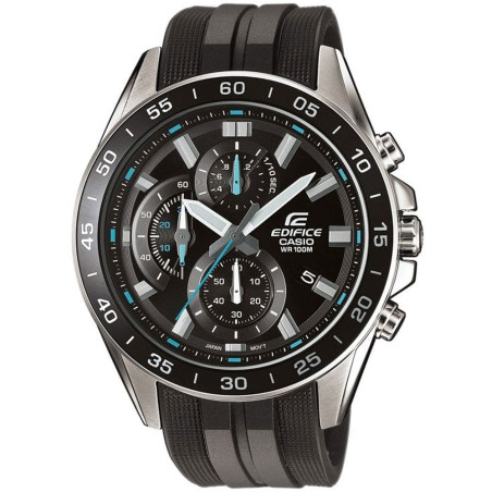 Montre homme Edifice acier et bracelet résine noir EFV-550P-1AVUEF