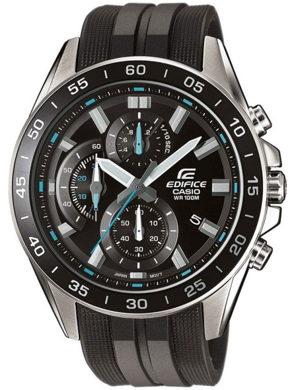 Montre homme Edifice acier et bracelet résine noir EFV-550P-1AVUEF