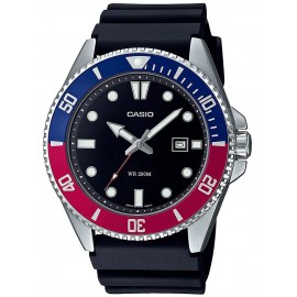 Montre homme sport noire de plongée Casio MDV-107-1A3VEF