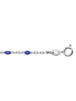 Bracelet argent et résine olives bleu foncé