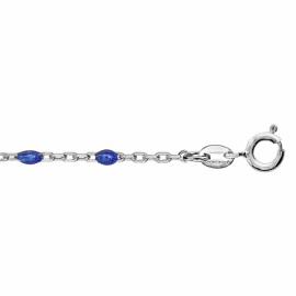 Bracelet argent et résine olives bleu foncé