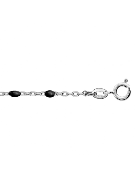 Bracelet argent et résine olives noire