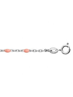 Bracelet argent et résine olives rose