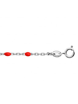 Bracelet argent et résine olives rouge