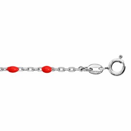 Bracelet argent et résine olives rouge