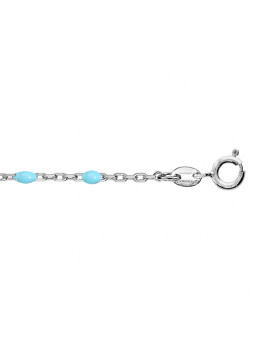 Bracelet argent et résine olives bleu clair