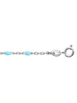 Bracelet argent et résine olives bleu clair