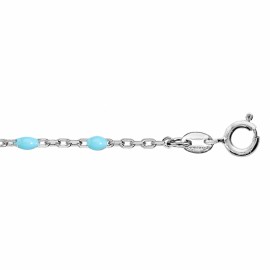 Bracelet argent et résine olives bleu clair