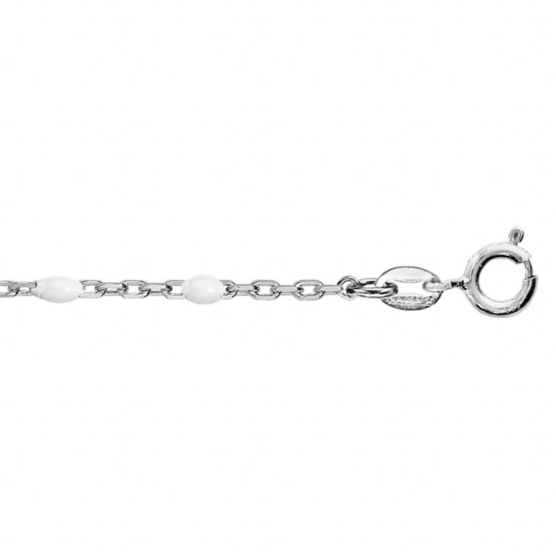 Bracelet argent et résine olives blanche