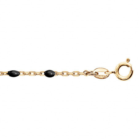 Bracelet argent doré et résine olives noire