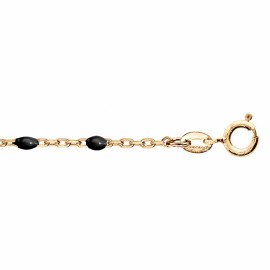 Bracelet argent doré et résine olives noire