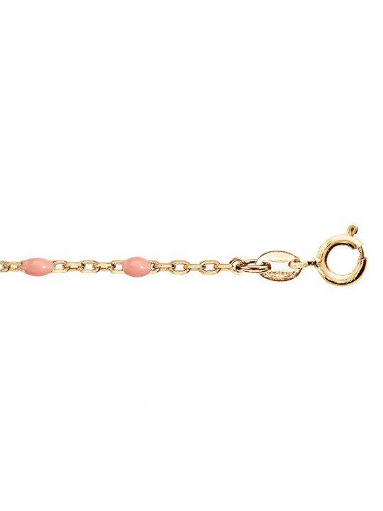 Bracelet argent doré et résine olives rose