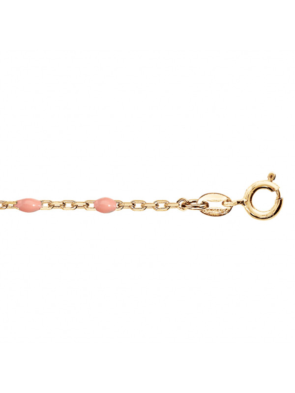 Bracelet argent doré et résine olives rose