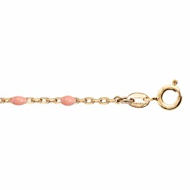 Bracelet argent doré et résine olives rose