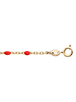 Bracelet argent doré et résine olives rouge