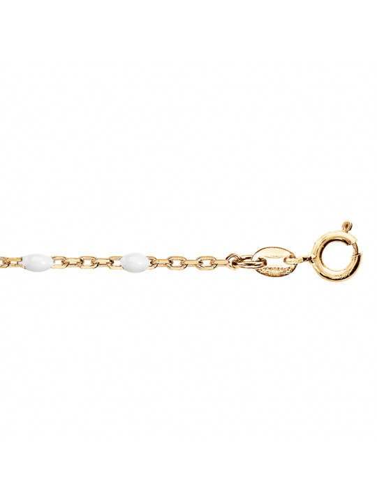 Bracelet argent doré et résine olives blanche