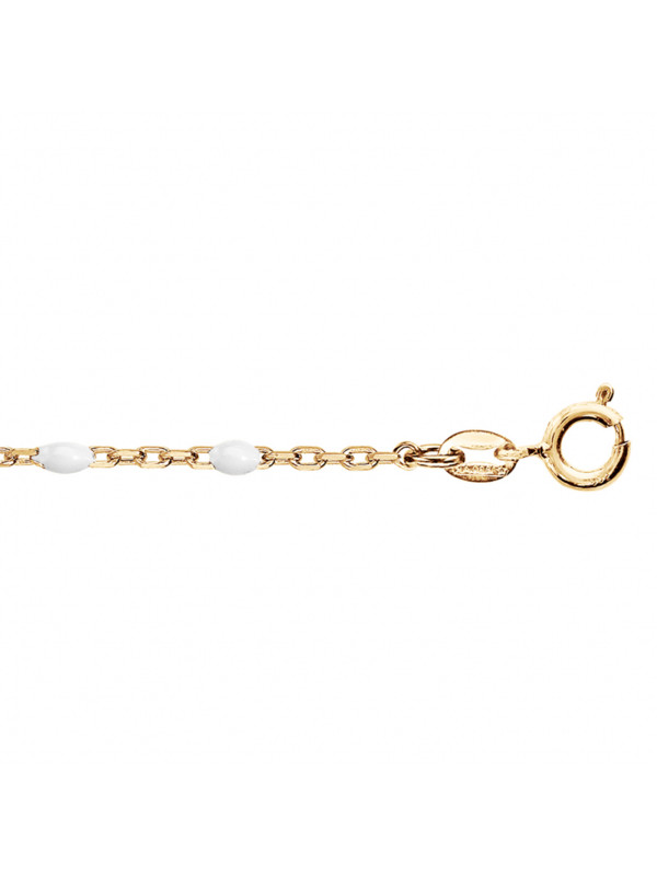 Bracelet argent doré et résine olives blanche