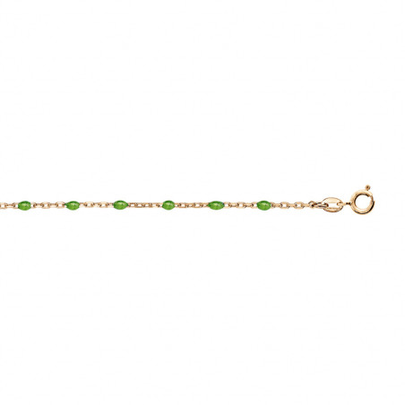 Bracelet argent doré et résine olives verte