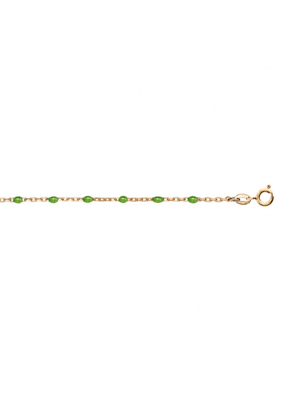 Bracelet argent doré et résine olives verte
