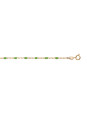 Bracelet argent doré et résine olives verte