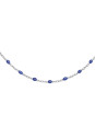 Collier argent et résine olives bleu foncé