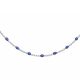 Collier argent et résine olives bleu foncé