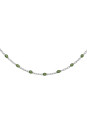 Collier argent et résine olives verte