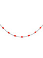 Collier argent et résine olives rouge