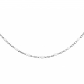 Collier argent et résine olives blanche