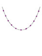 Collier argent et résine olives violet transparent