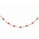 Collier argent doré et résine olives rouge