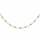 Collier argent doré et résine olives verte