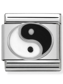 Maillon Nomination classic Symbole Yin et Yang en Argent