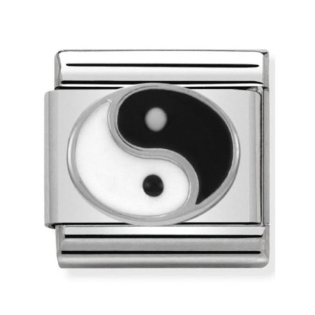 Maillon Nomination classic Symbole Yin et Yang en Argent