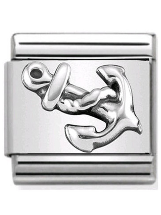Maillon Nomination classic ancre de bateau en Argent