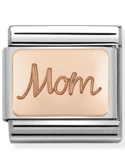 Maillon Nomination classic Maman en Or rose