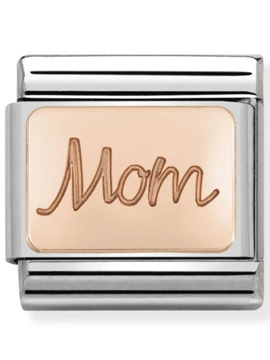 Maillon Nomination classic Maman en Or rose