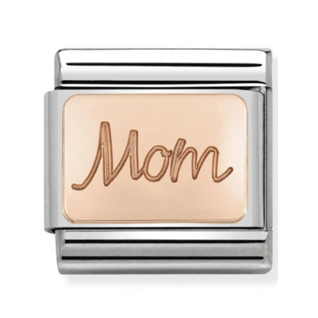 Maillon Nomination classic Maman en Or rose